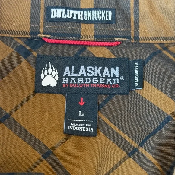 Alaskan Hardgear Duluth Untucked Long Sleeve Men's Large Brown Plaid  Work Shirt - Picture 8 of 9